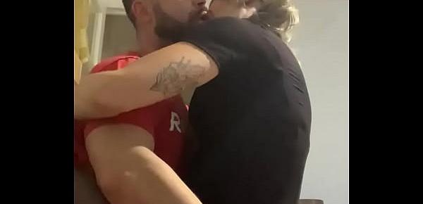 Tongue kissing milf